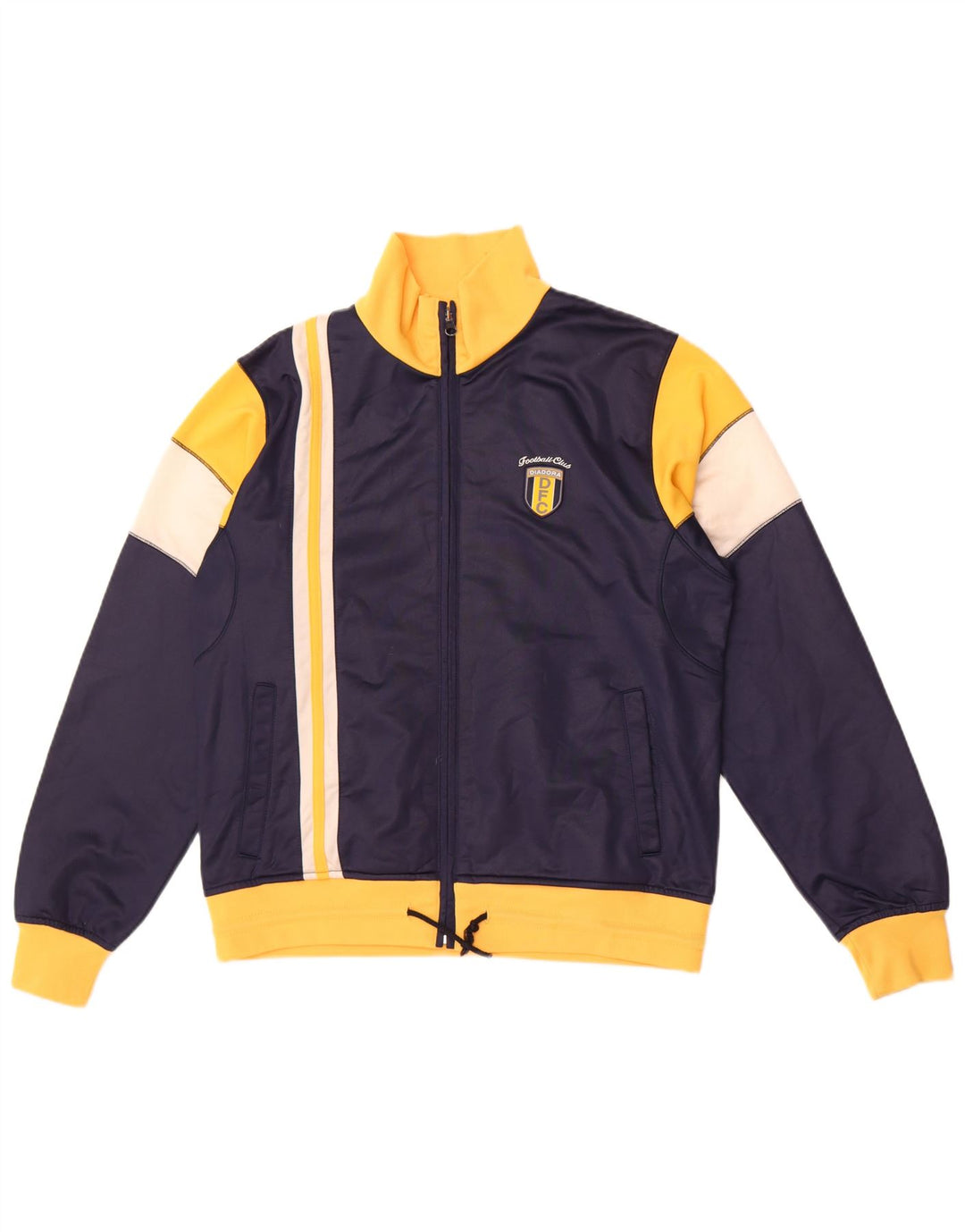 Diadora Mens Tracksuit Top Jacket Medium Navy Blue Colourblock