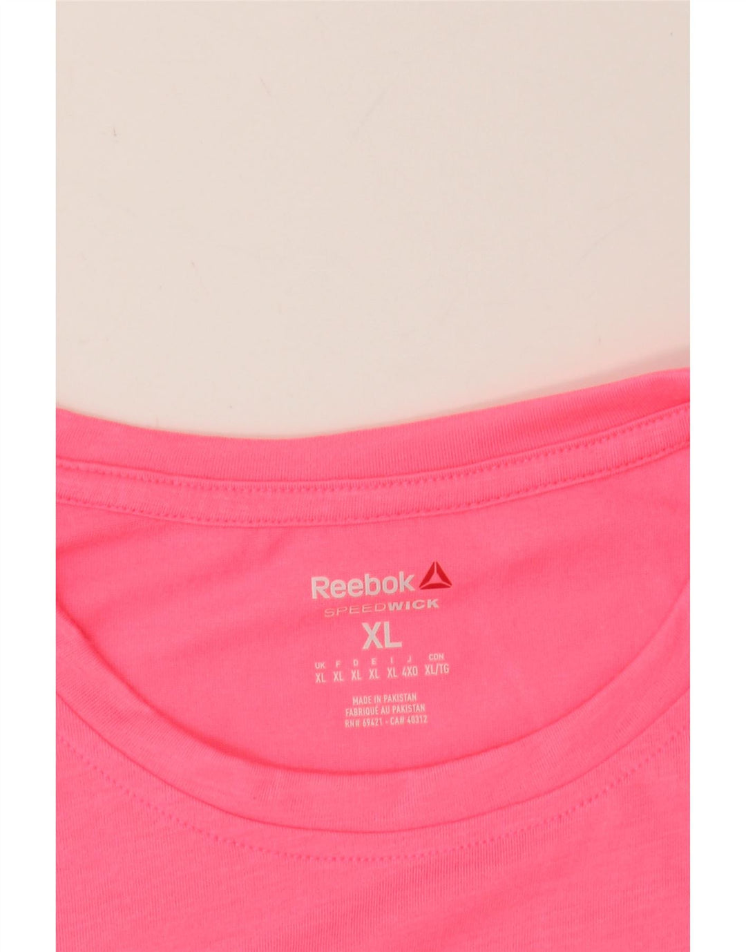 REEBOK Womens Graphic T-Shirt Top UK 18 XL Pink Polyester Vintage Reebok and Second-Hand Reebok from Messina Hembry 
