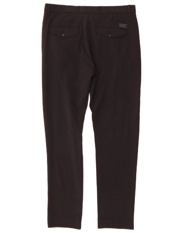 Zara Mens Slim Casual Trousers EU 40 Medium W31 L30 Black Spotted