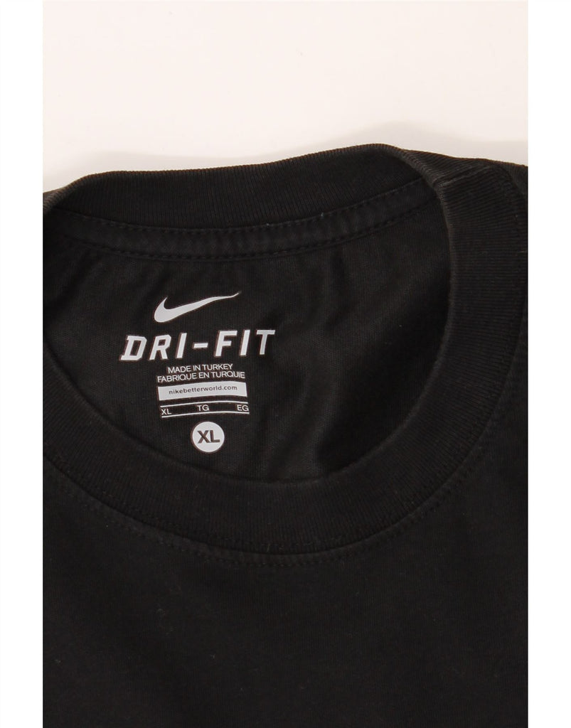 NIKE Mens Dri Fit T-Shirt Top XL Black Vintage Nike and Second-Hand Nike from Messina Hembry 