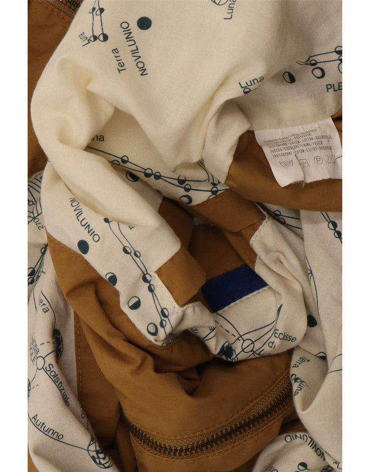Stratos Mens Hooded Bomber Jacket UK 40 Large Beige Polyester