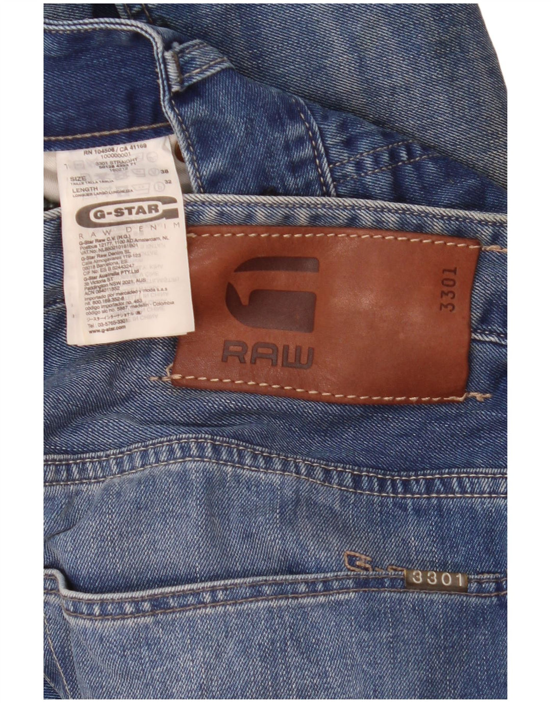 G-Star Mens Slim Jeans W38 L32 Blue Cotton