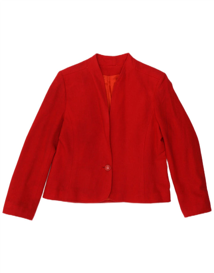 Vintage Womens 1 Button Blazer Jacket UK 12 Medium Red
