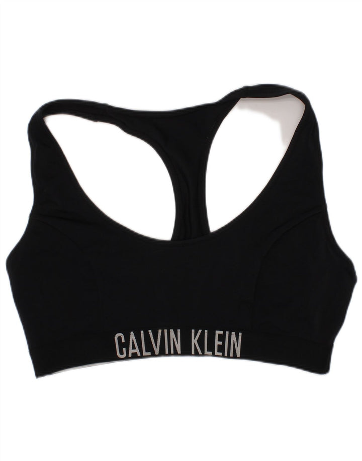 Calvin Klein Womens Graphic Sport Bra Top Medium Black Polyamide