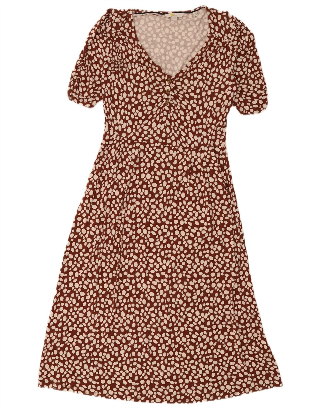Boden Womens Maxi Dress UK 12 Medium Brown Spotted