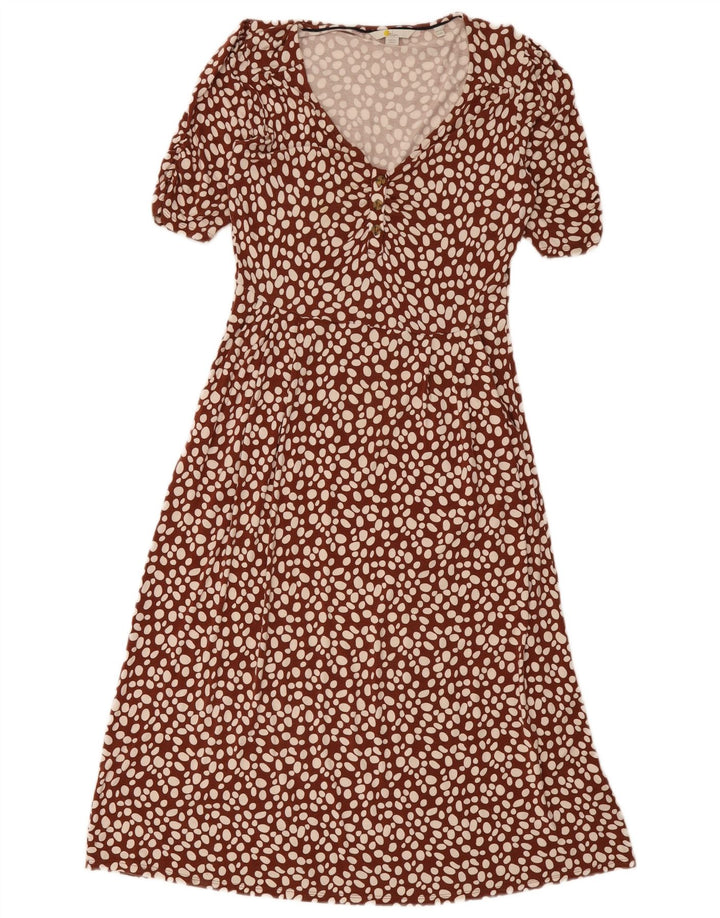 Boden Womens Maxi Dress UK 12 Medium Brown Spotted