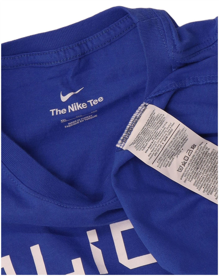 Nike Mens Graphic T-Shirt Top 2XL Blue Cotton