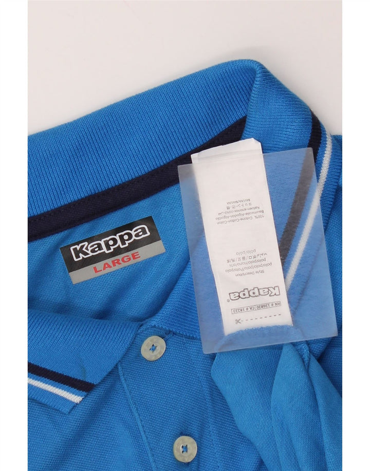 Kappa Mens Polo Shirt Large Blue Cotton