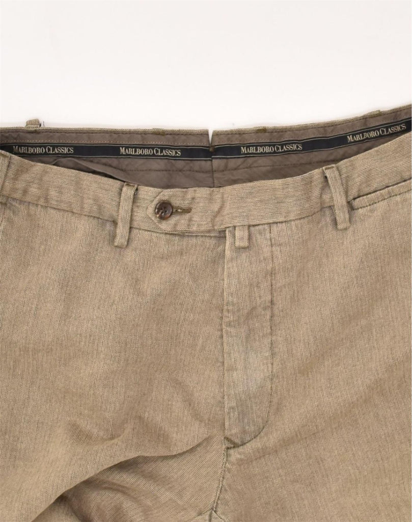 MARLBORO Mens Straight Casual Trousers W34 L31 Beige Cotton | Vintage Marlboro | Thrift | Second-Hand Marlboro | Used Clothing | Messina Hembry 