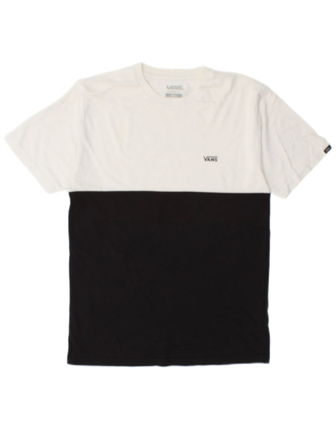 Vans Mens Classic Fit T-Shirt Top Small White Colourblock Cotton