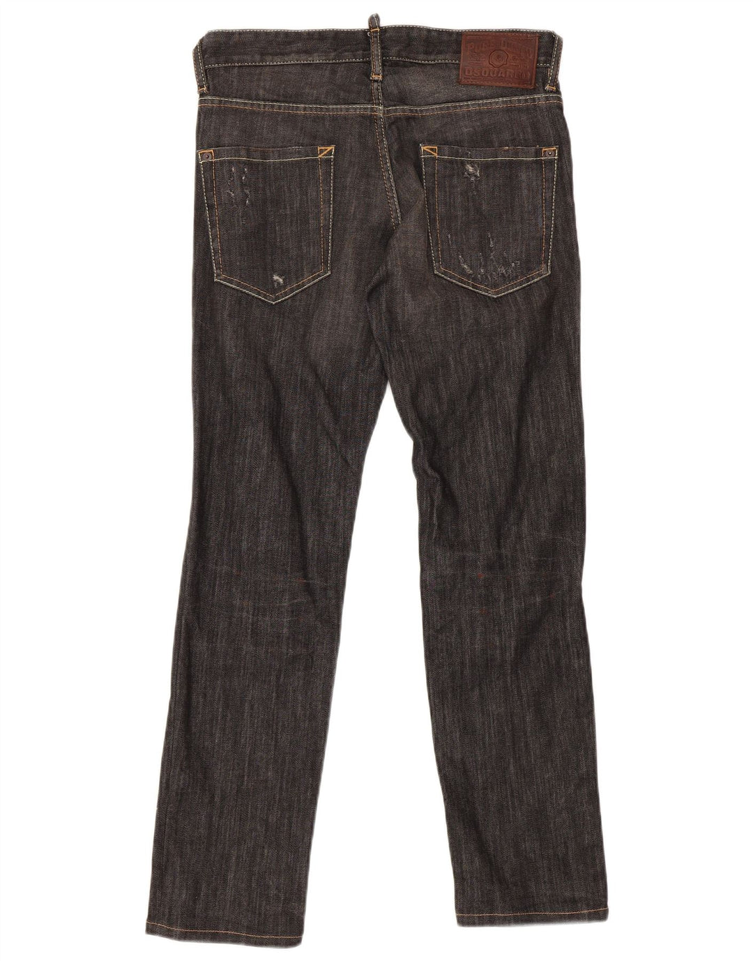 Dsquared2 Mens Distressed Straight Jeans IT 44 XS W32 L30 Grey Cotton