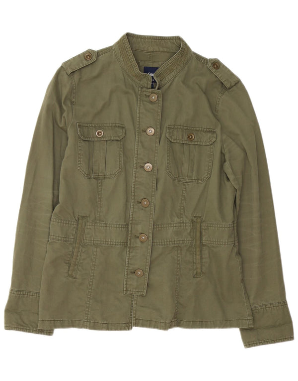 Gap Womens Military Jacket UK 14 Medium Khaki Cotton