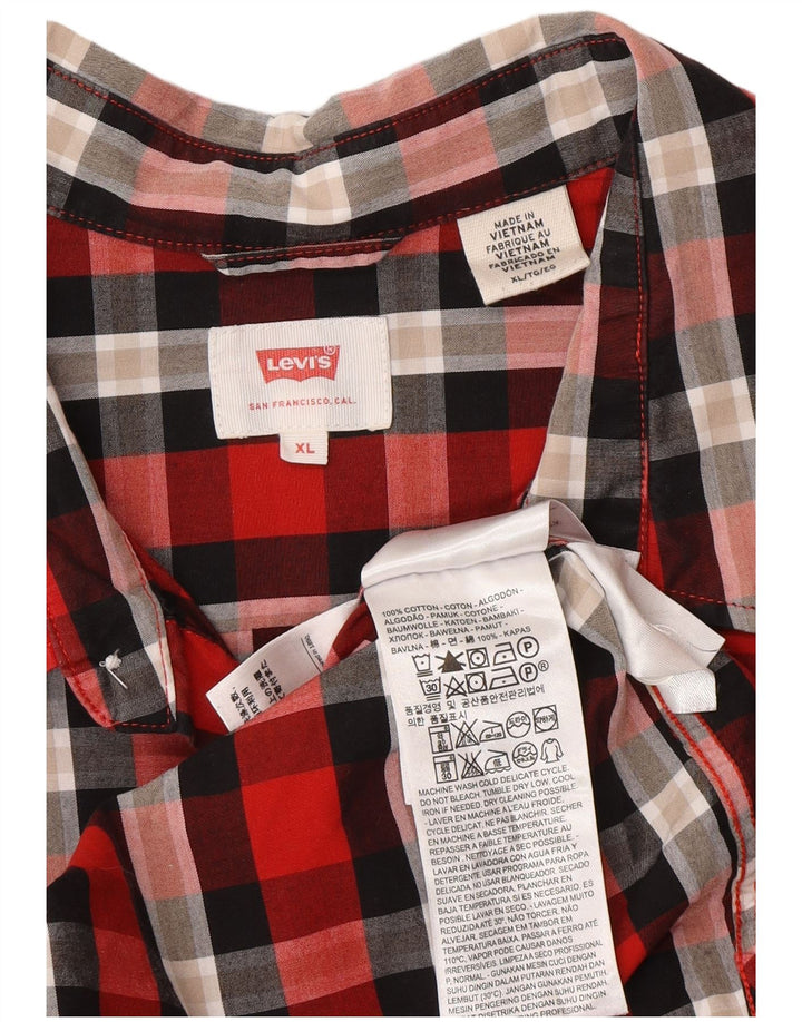 Levi's Mens Shirt XL Red Check Cotton