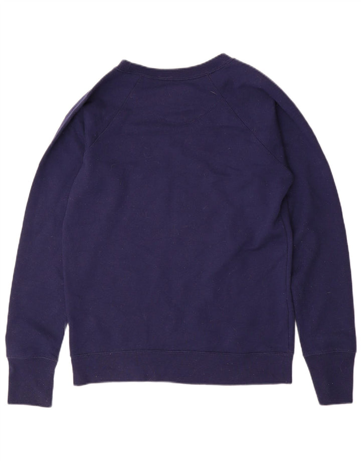 Champion Womens Graphic Sweatshirt Jumper UK 10 Small Navy Blue Cotton