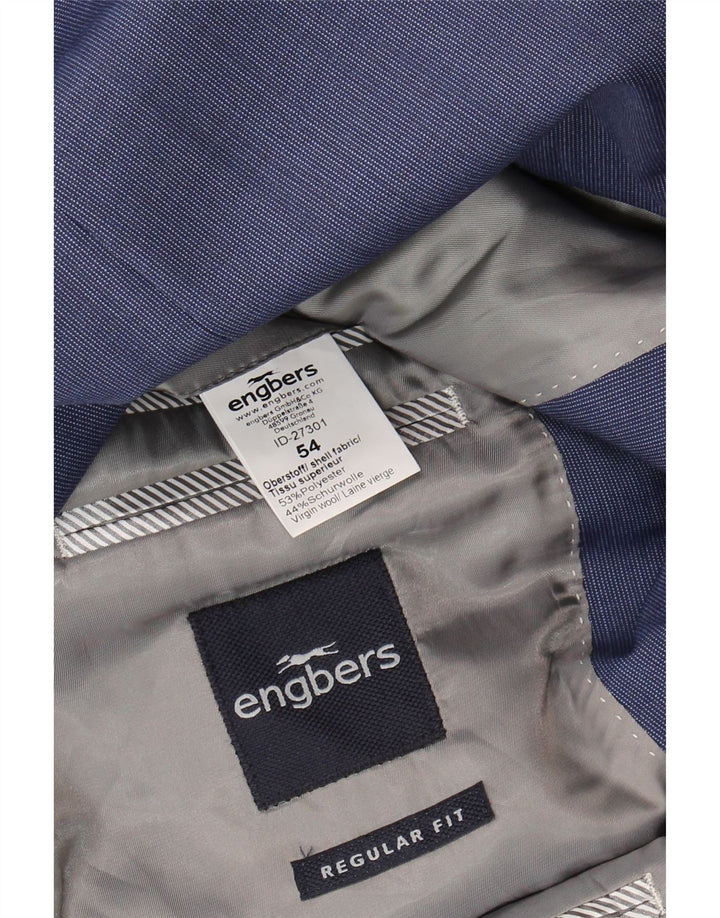 Engbers Mens 2 Button Blazer Jacket IT 54 2XL Blue Polyester