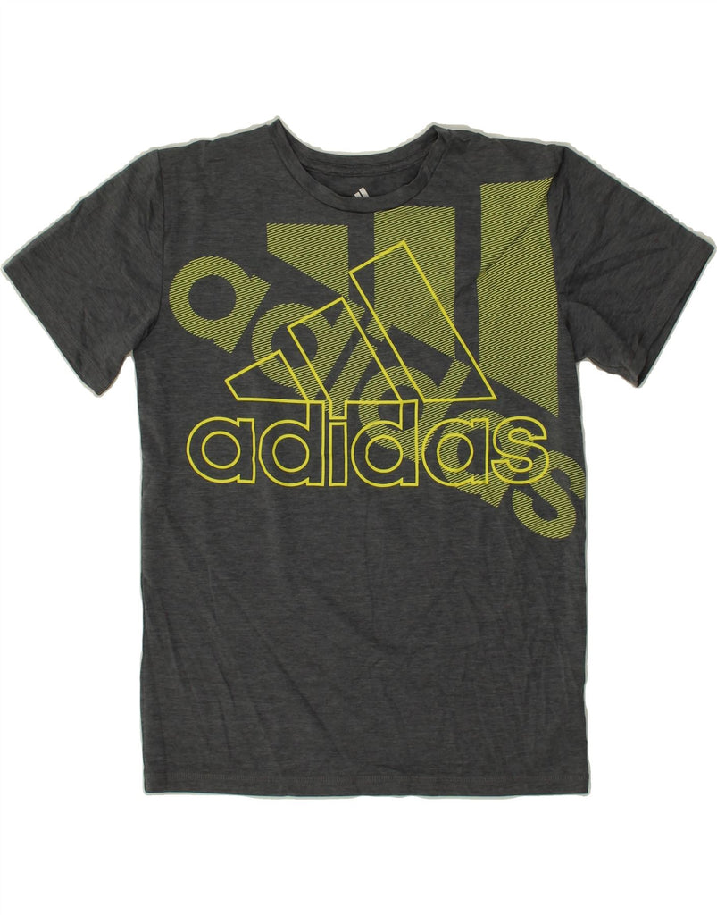 ADIDAS Boys Graphic T-Shirt Top 10-11 Years Medium Grey Polyester Vintage Adidas and Second-Hand Adidas from Messina Hembry 