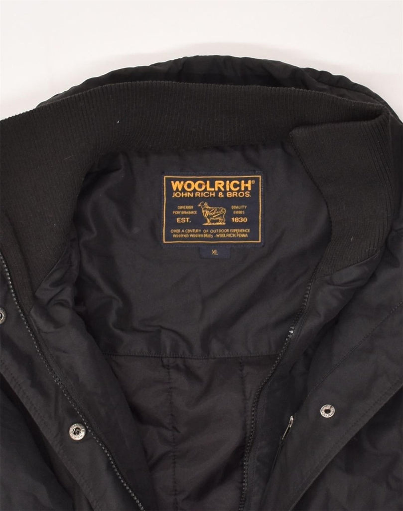 WOOLRICH Womens Overcoat UK 18 XL Black Cotton | Vintage Woolrich | Thrift | Second-Hand Woolrich | Used Clothing | Messina Hembry 