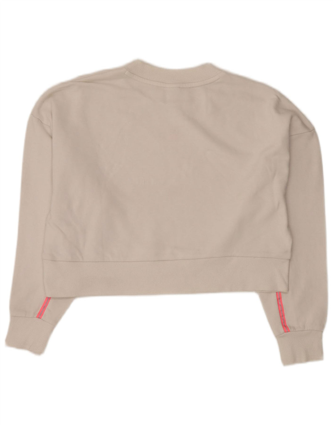 PUMA Womens Crop Oversized Sweatshirt Jumper UK 14 Medium White Cotton