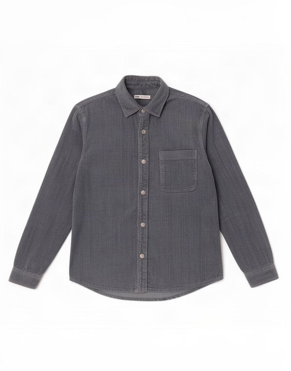 Zara Mens Corduroy Shirt Medium Blue Cotton