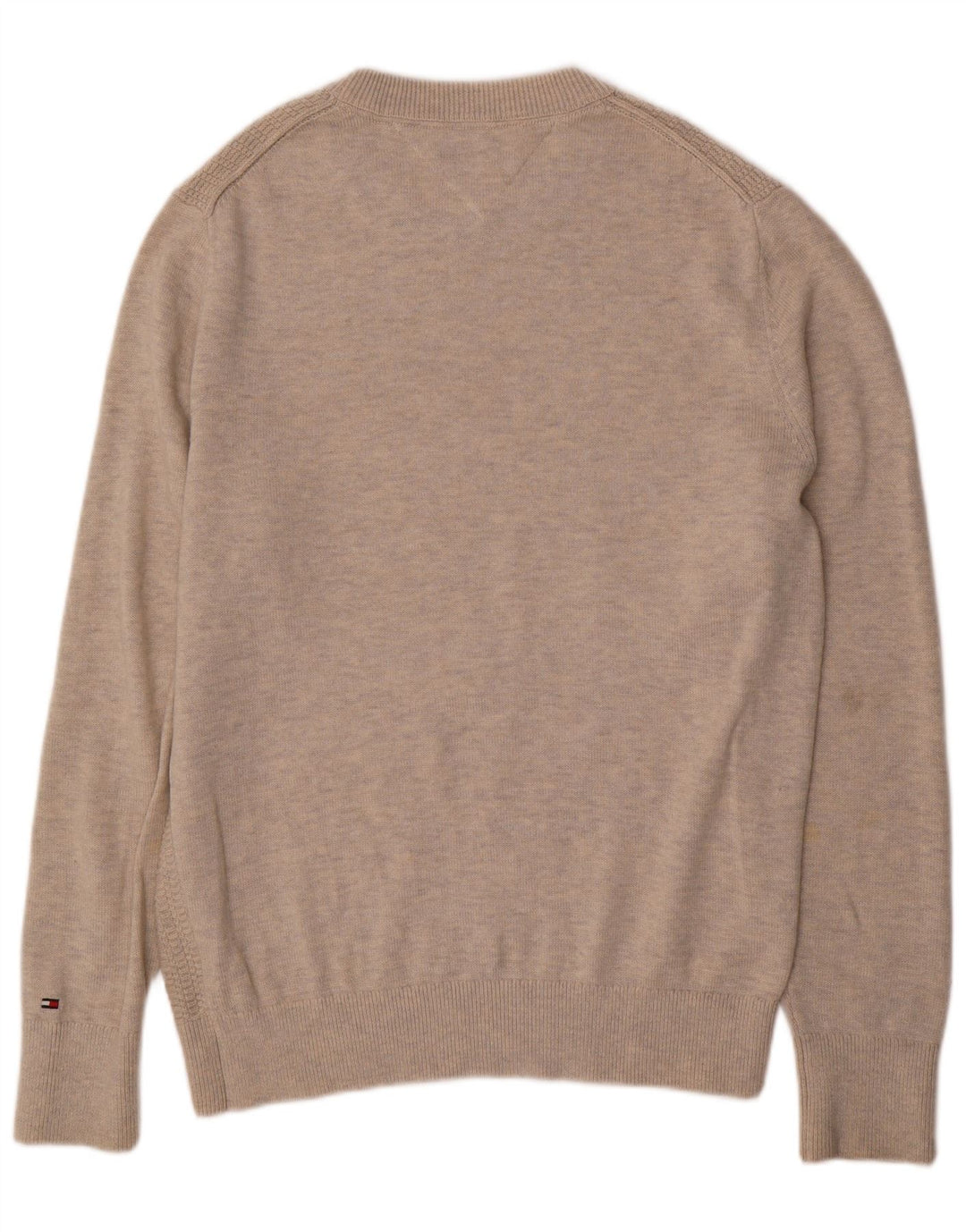 Tommy Hilfiger Mens Crew Neck Jumper Sweater Large Beige