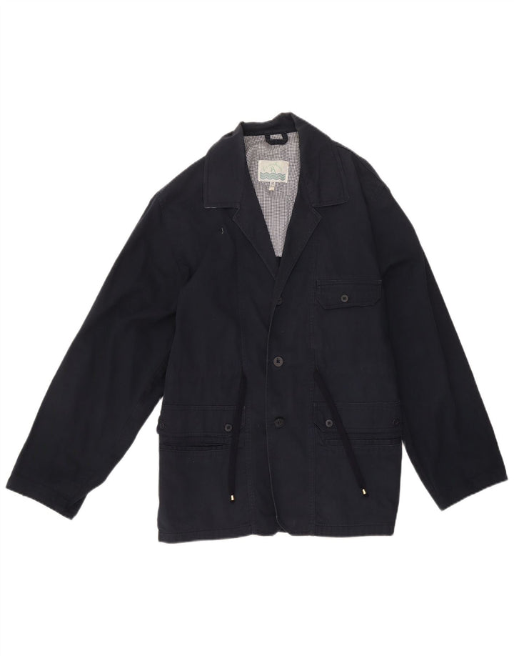 Vintage Boys Windbreaker Coat 14-15 Years Navy Blue Cotton
