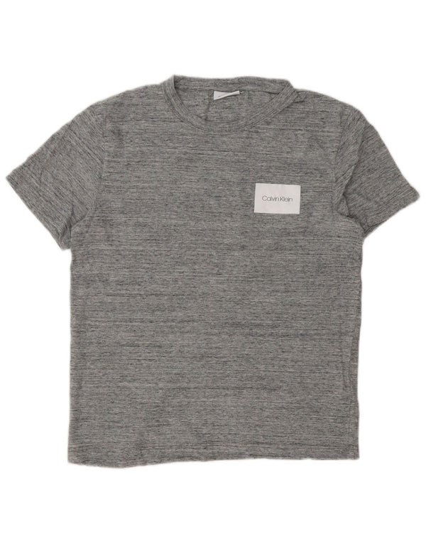 Calvin Klein Jeans Mens T-Shirt Top Large Grey Flecked Cotton