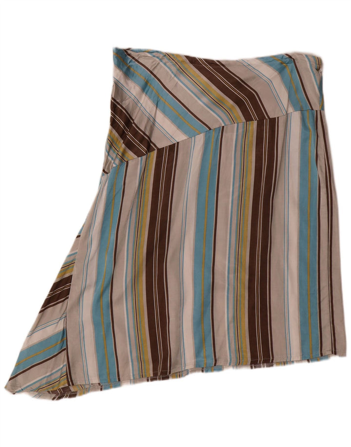 Benetton Womens Asymmetrical Skirt IT 44 Medium W36 Multicoloured Striped