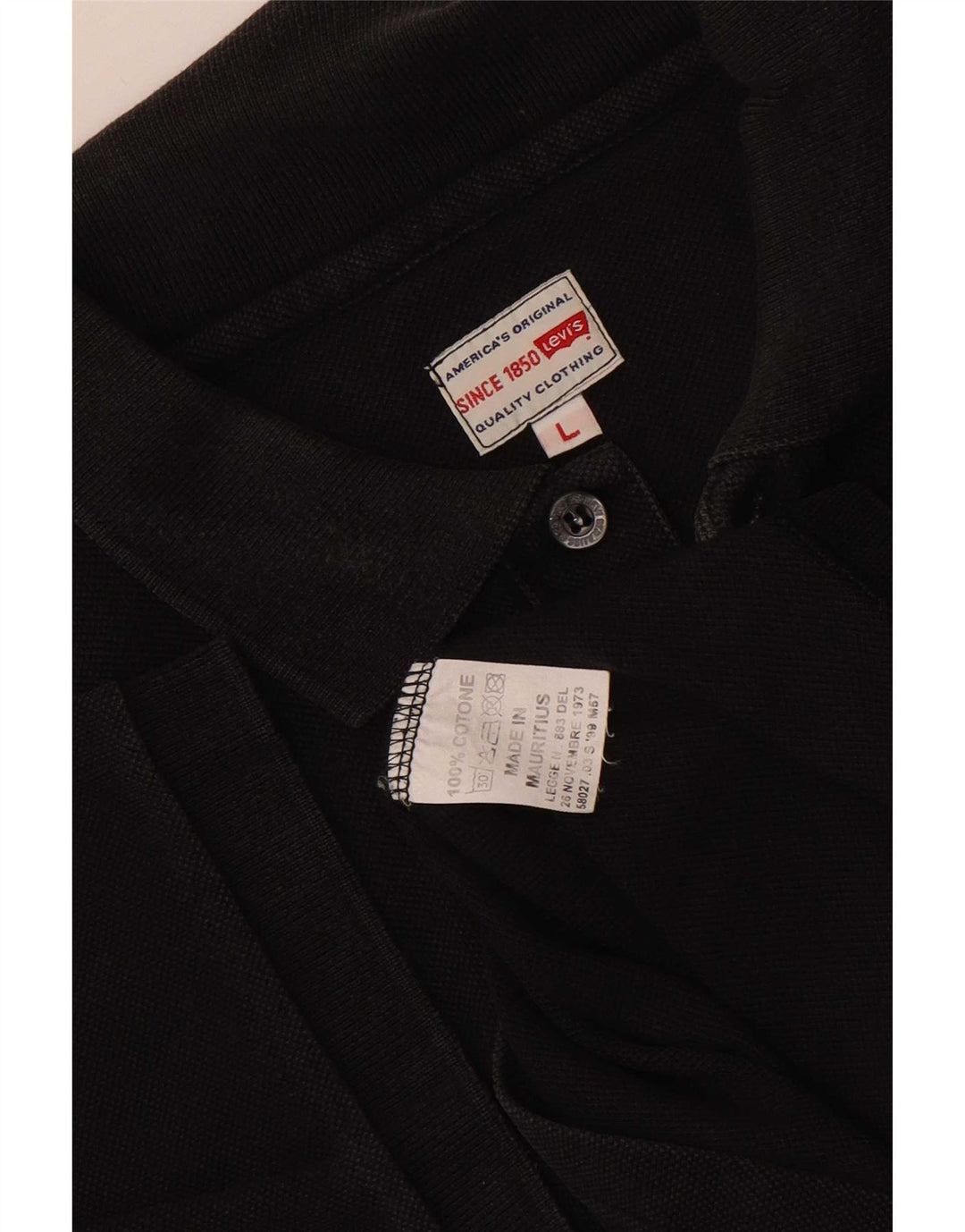Levi's Mens Polo Shirt Large Black Cotton