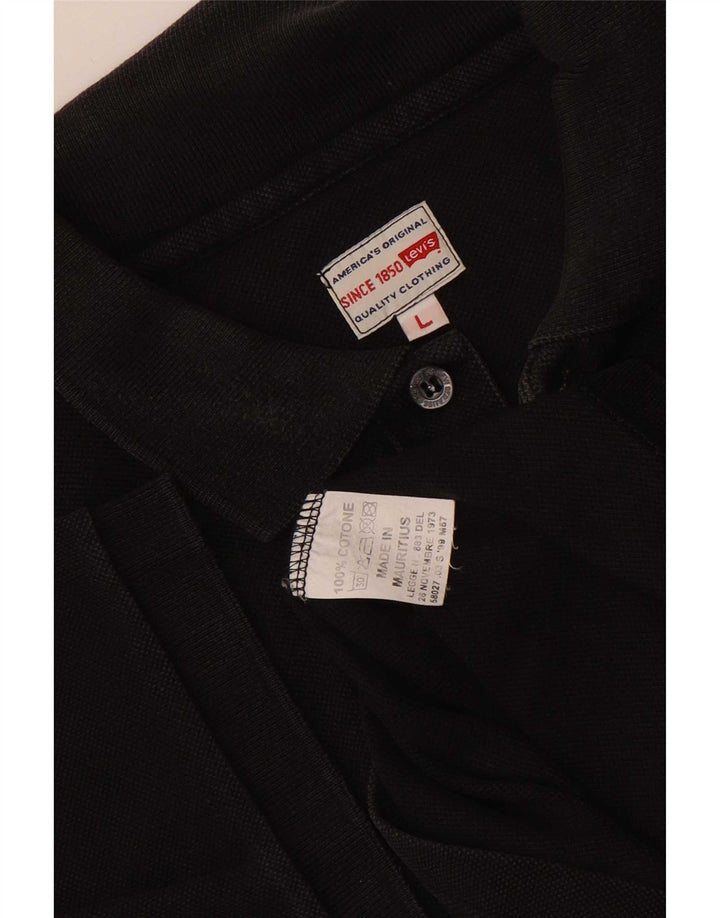 Levi's Mens Polo Shirt Large Black Cotton
