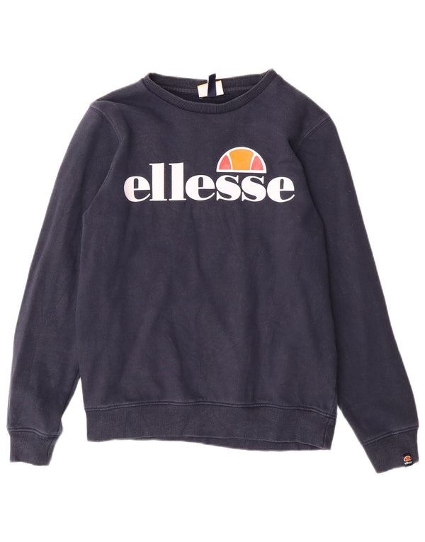 Ellesse Boys Graphic Sweatshirt Jumper 12-13 Years Navy Blue Cotton