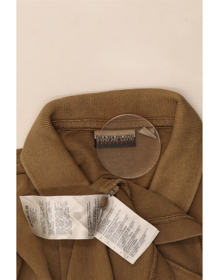 Napapijri Mens Polo Shirt Large Brown