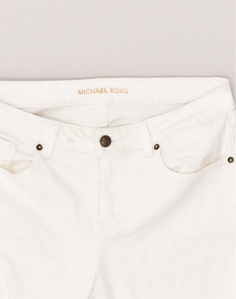 MICHAEL KORS Womens Slim Jeans US 4 Small W30 L23 White Cotton | Vintage Michael Kors | Thrift | Second-Hand Michael Kors | Used Clothing | Messina Hembry 