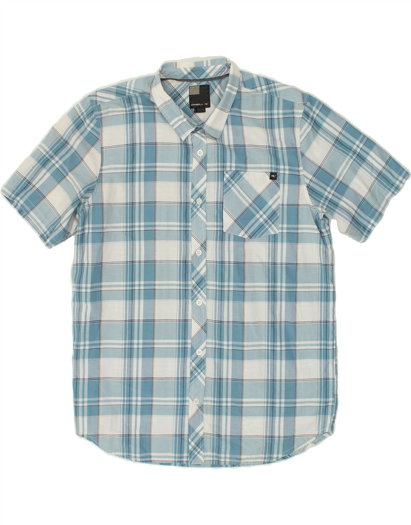 O'NEILL Mens Short Sleeve Shirt Large Blue Check Cotton | Vintage O'Neill | Thrift | Second-Hand O'Neill | Used Clothing | Messina Hembry 