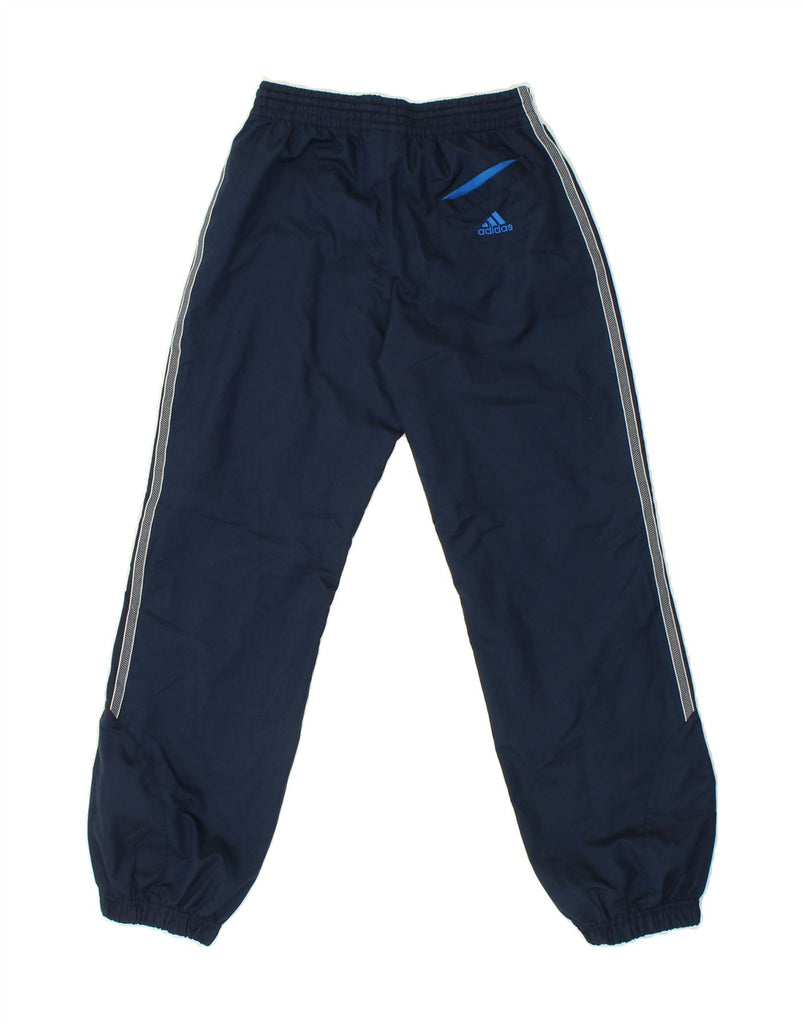 ADIDAS Boys Graphic Tracksuit Trousers Joggers 9-10 Years Navy Blue Vintage Adidas and Second-Hand Adidas from Messina Hembry 