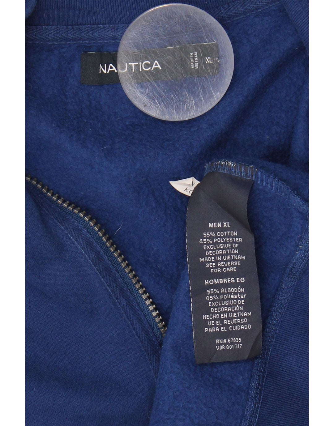 NAUTICA Mens Zip Neck Sweatshirt Jumper XL Blue Cotton Vintage Nautica and Second-Hand Nautica from Messina Hembry 