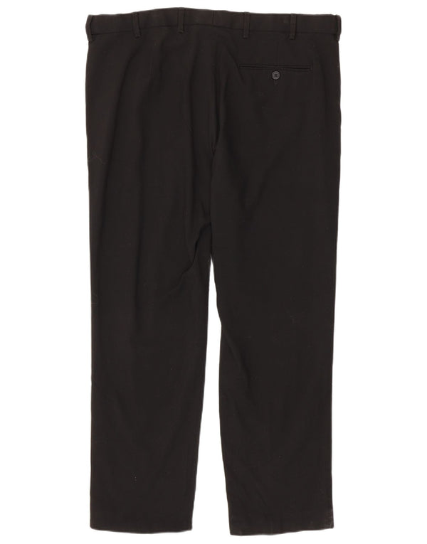 Marks & Spencer Mens Regular Fit Chino Trousers W38 L29 Black Polyester