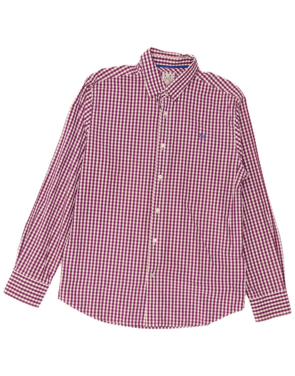 Crew Clothing Mens Shirt Large Purple Gingham Cotton