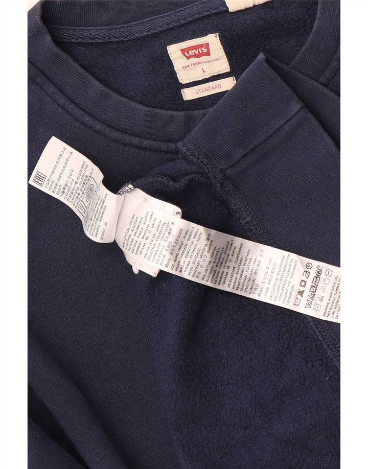 Levi's Mens Standard Sweatshirt Jumper Large Navy Blue Cotton