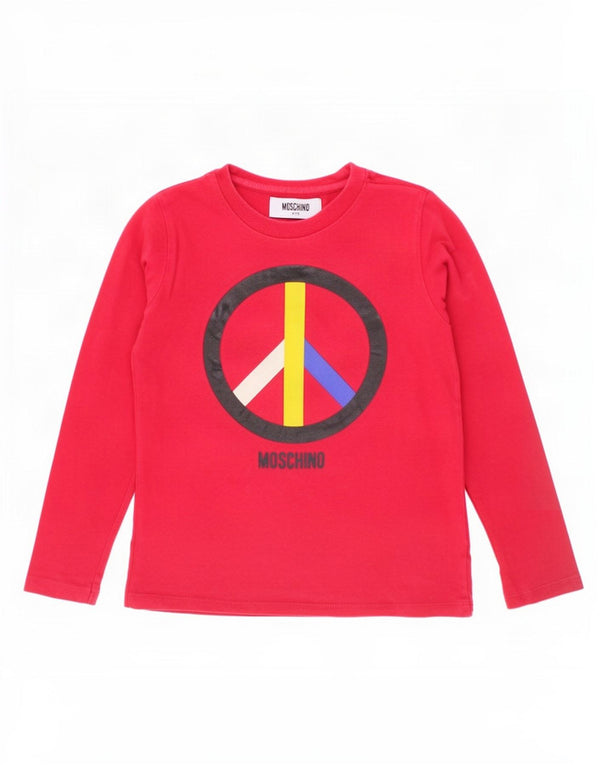 Moschino Boys Graphic Top Long Sleeve 5-6 Years Red