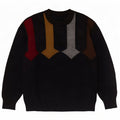 Vintage Mens Turtle Neck Jumper Sweater Large Black Geometric New Wool