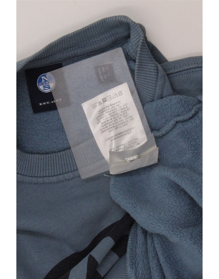 North Sails Mens Graphic Sweatshirt Jumper XS Blue Cotton