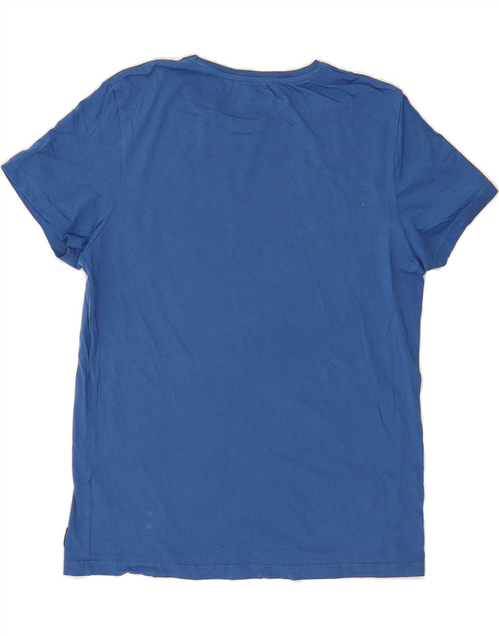 JACK & JONES Mens Graphic T-Shirt Top Large Blue Cotton Vintage Jack & Jones and Second-Hand Jack & Jones from Messina Hembry 