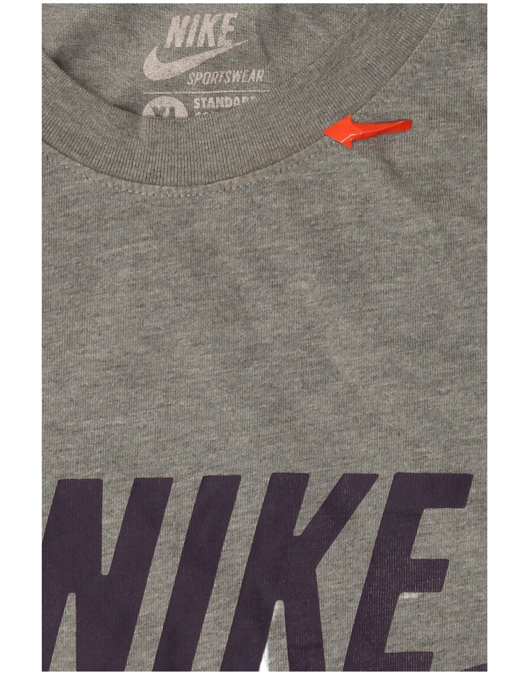 Nike Mens Graphic T-Shirt Top XL Grey Flecked Cotton