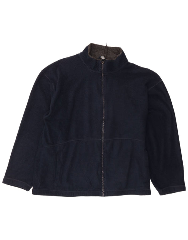 Marks & Spencer Mens Fleece Jacket UK 40 Large Navy Blue Polyester