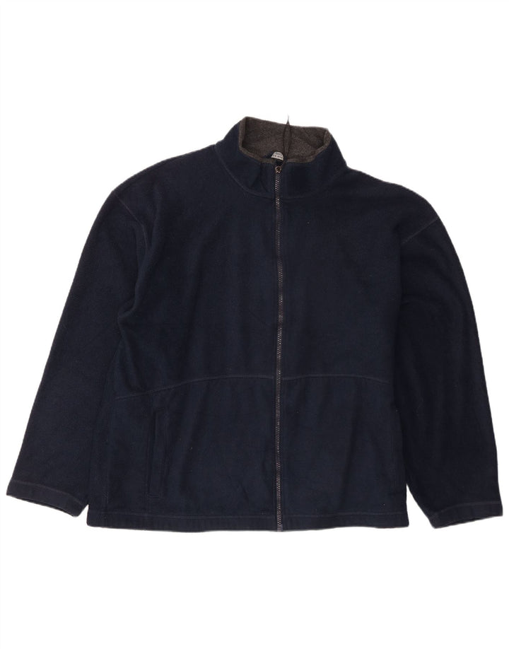 Marks & Spencer Mens Fleece Jacket UK 40 Large Navy Blue Polyester