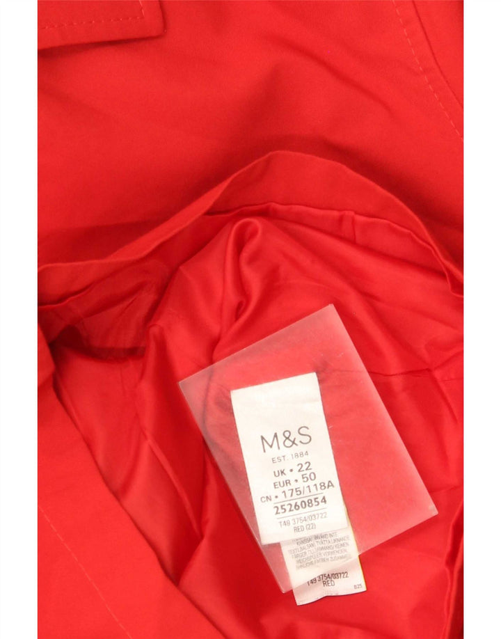 Marks & Spencer Womens Short Trench Coat UK 22 3XL Red Polyester