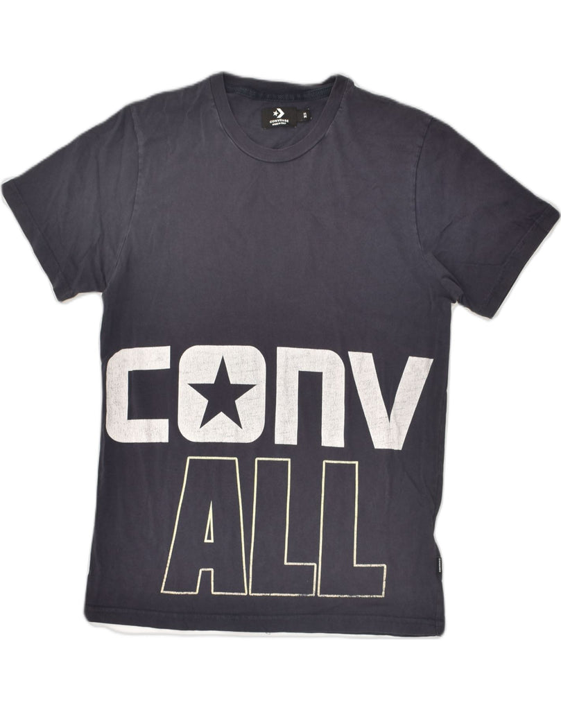 CONVERSE Mens Graphic T-Shirt Top XS Navy Blue Cotton | Vintage Converse | Thrift | Second-Hand Converse | Used Clothing | Messina Hembry 