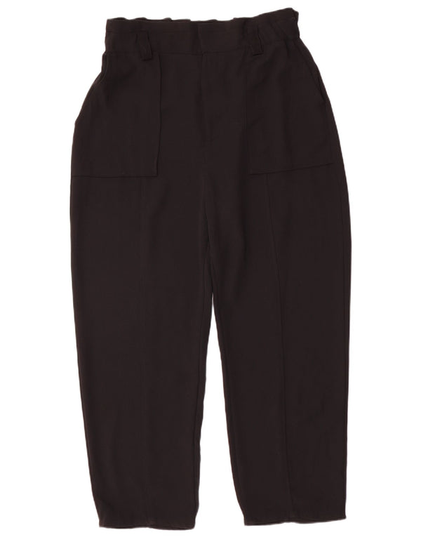 Zara Womens High Waist Tapered Casual Trousers EU 38 Small W28 L25 Black