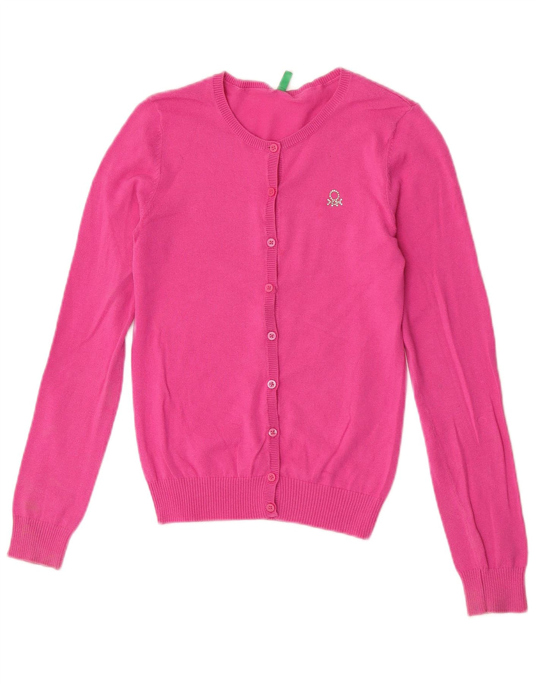 Benetton Womens Cardigan Sweater UK 8 Small Pink