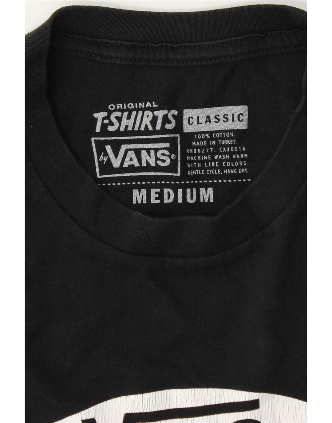 VANS Mens Classic Fit Graphic Top Long Sleeve Medium Black Cotton